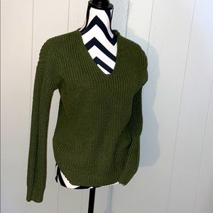 Olive green cross cross back sweater
